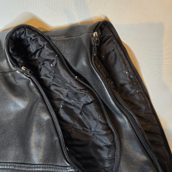 Vintage Men's Full Stop "All over the World" Leather Jacket/Vest, Size L-XL, Blk - Picture 11 of 12